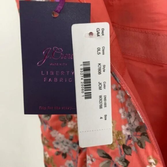 NWT J.Crew 4 Liberty Josephine Dress Mermaid Coral - Picture 7 of 12